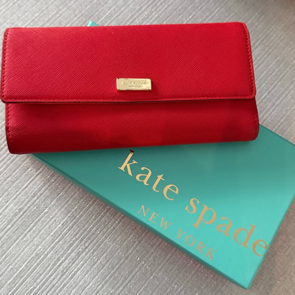 Red Kate Spade Bifold Wallet
